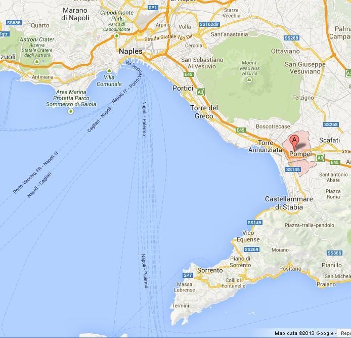 kaart van de baai van napels italië