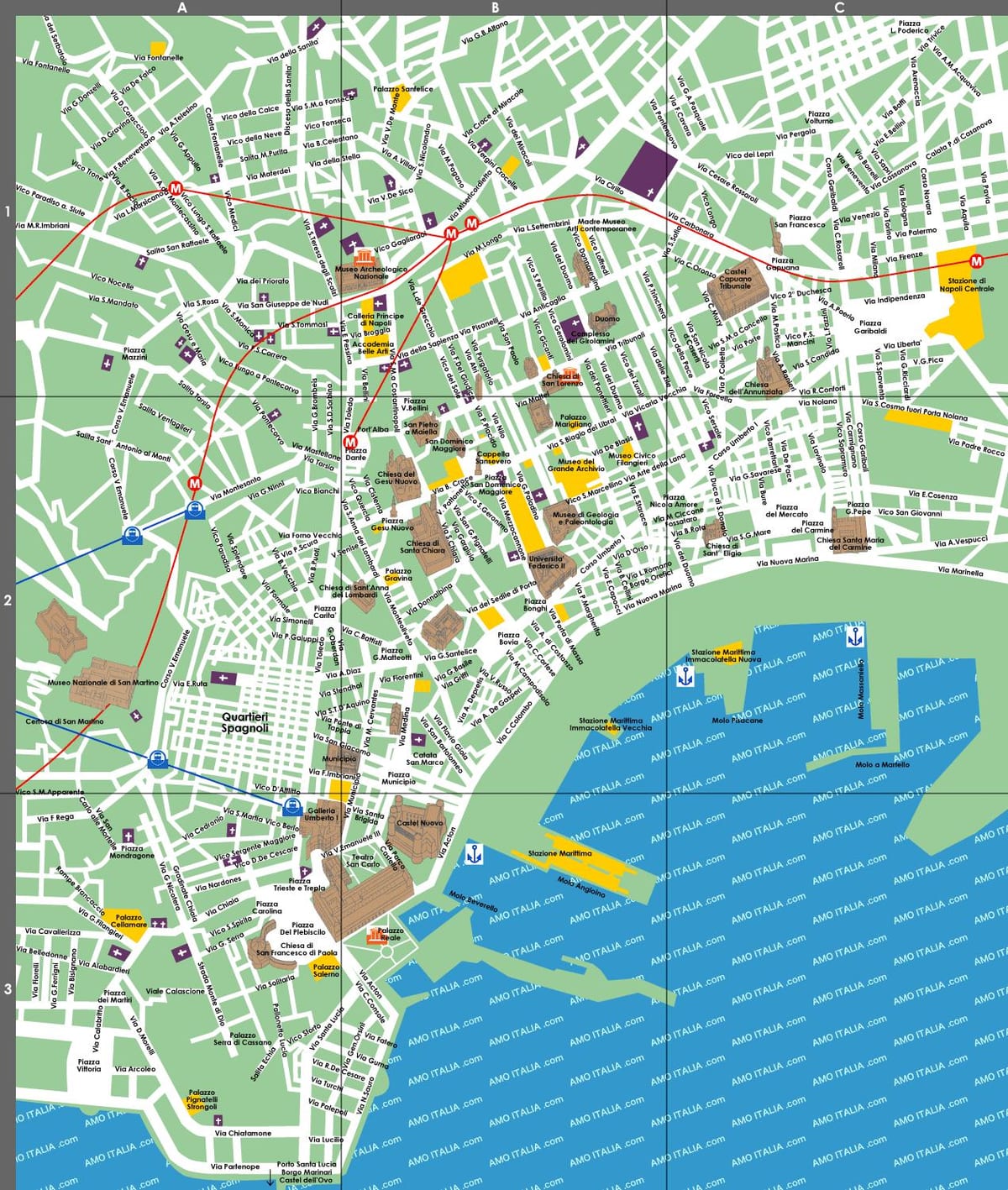 napoli toeristische kaart