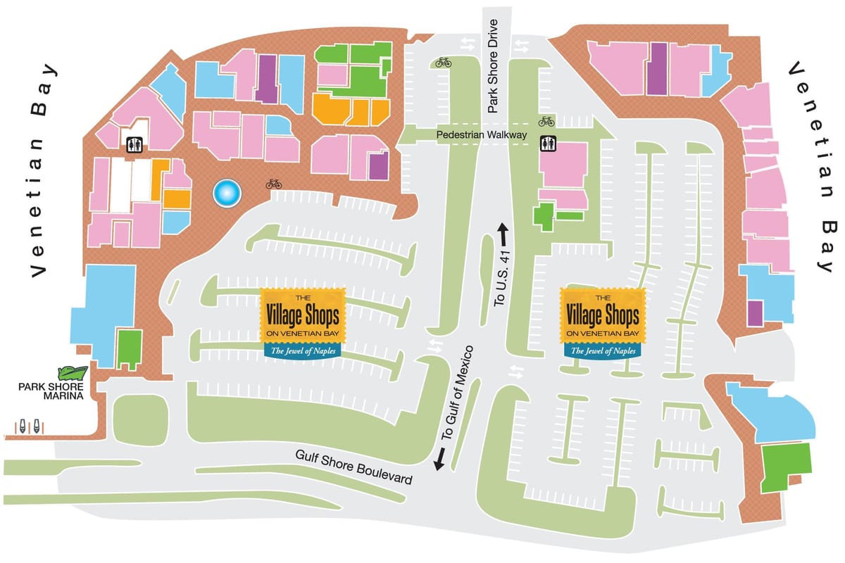 Kaart van waterside shops napels