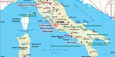 Kaart van napels italië omgeving