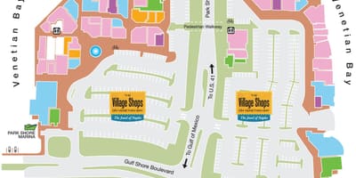 Kaart van waterside shops napels
